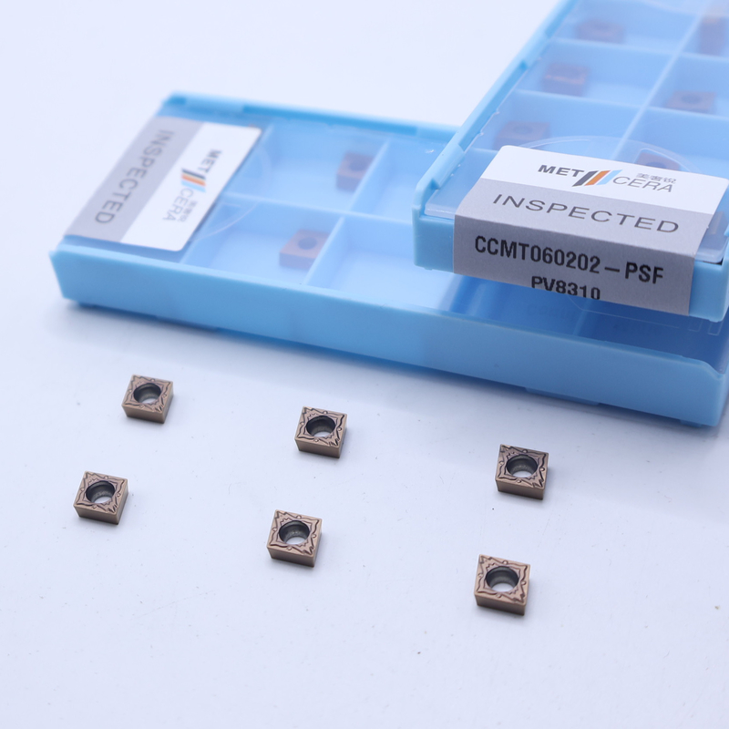 CCMT060202 Εισαρτήματα στροφής καρβιδίου CNC για την τελική κοπή χάλυβα και κράματος, Εισαρτήματα επικαλυμμένα με PVD, CCMT για εργαλεία στροφής στροφείου