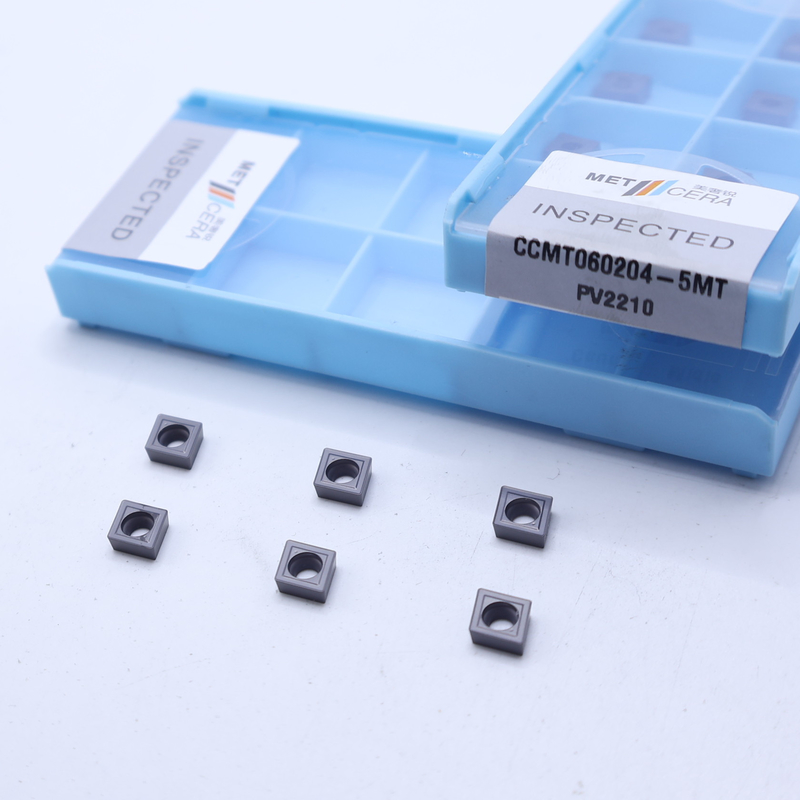 CCMT060204 Εμφυτελές ελαστικό με επικάλυψη PVD Εσωτερικό 5MT Σπάσιμο τσιπ Γκρι χρώμα PV2210 Βαθμός υψηλής σκληρότητας HV3500