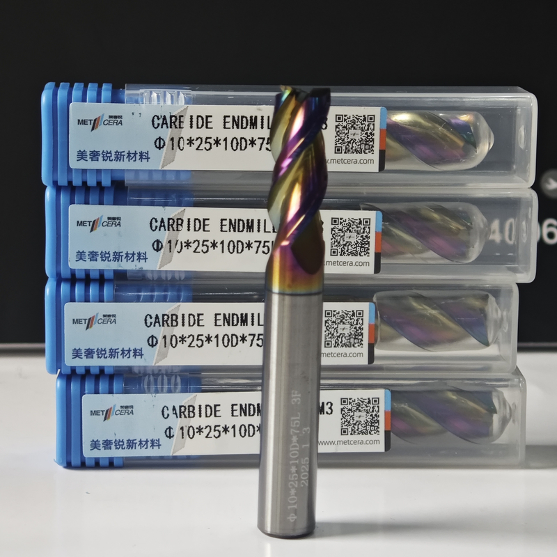MAE PLUS Υψηλής απόδοσης CNC Τελικό Σιδηροτροφείο 3 φλάουτες Τελικό Σιδηροτροφείο για την επεξεργασία μη σιδηροειδών μετάλλων, αλουμινίου και χαλκού Σιδηροτροφείο 10mm, Φ10x25x10Dx75mm
