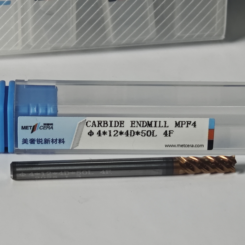 4mm MPF4 Universal 4 Flutes Flat End Mill για ξηρή και υγρή επεξεργασία χάλυβα άνθρακα Φ4x12x4Dx50mm
