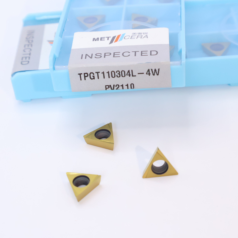 TPGT06 TPGT08 TPGT09 TPGT10 TPGT11 Εισαρτήματα στροφής CNC Cermet με μη επικαλυμμένο επικαλυμμένο 4W Chip Breaker
