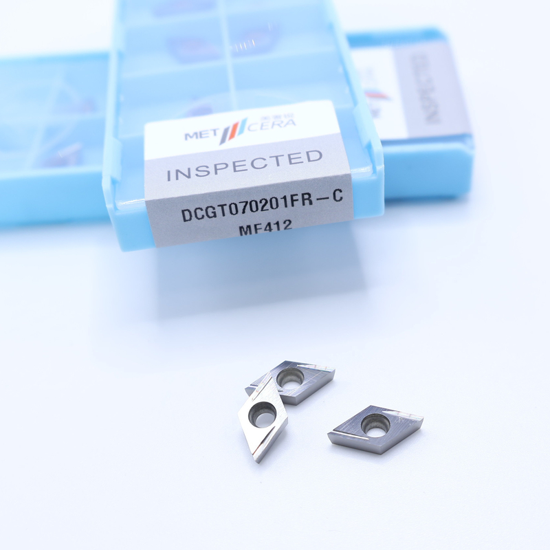 MF412/PV4312 Ασημένιο / Χάλκινο DCGT07 DCGT11 Καρβίδιο CNC Εισάγοντες Στροφής με C Finish Chip Breaker