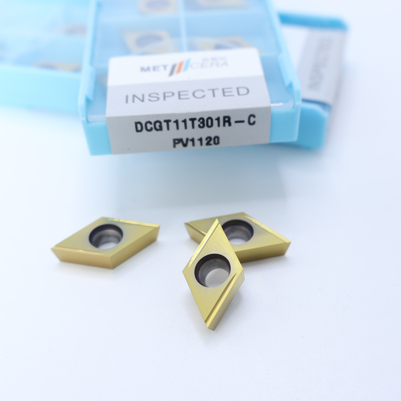 Εισάγματα στροφής CNC Cermet DCGT07 DCGT11 C Τελειωτικό σχιστομετρητή μεταλλικού υλικού Υψηλή αντοχή στην φθορά