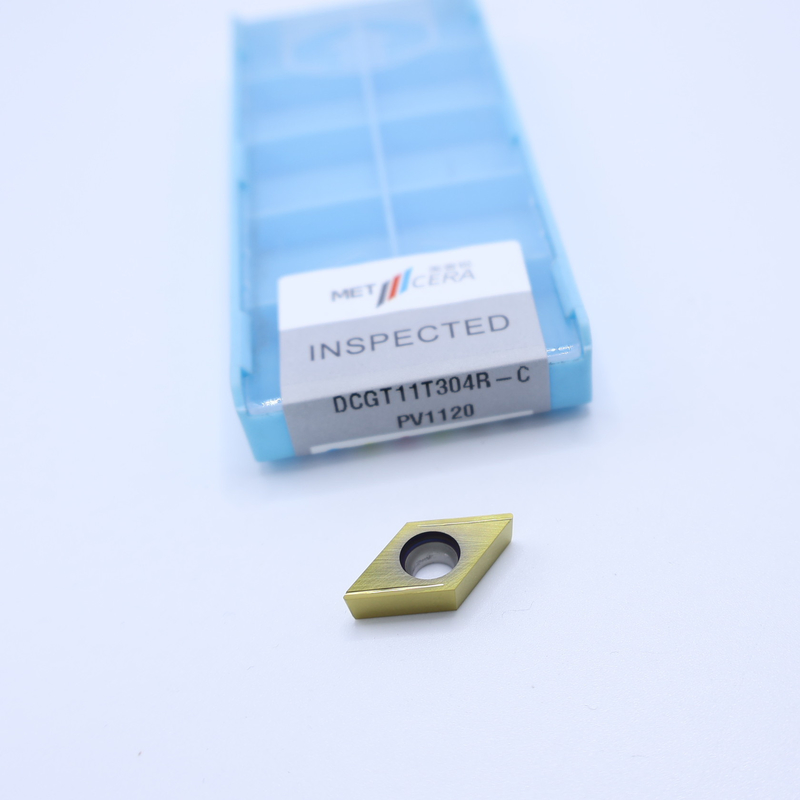 Εισάγματα στροφής CNC Cermet DCGT07 DCGT11 C Τελειωτικό σχιστομετρητή μεταλλικού υλικού Υψηλή αντοχή στην φθορά