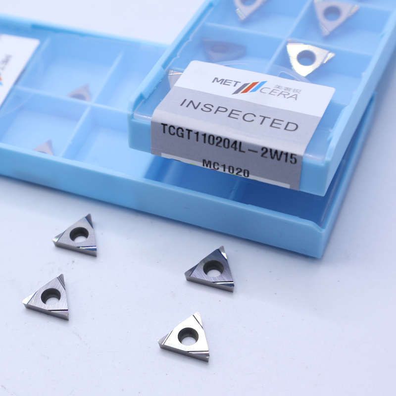 Εξωτερική στροφή Εισάγει TCGT11 TCGT1102 TCGT1102 με 2W15 Sharp Finish Chip Breaker για επεξεργασία σιδηρουργικών μετάλλων