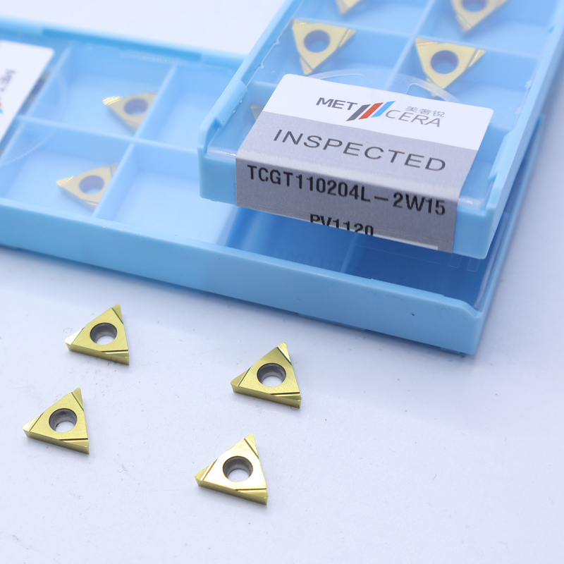 Εξωτερική στροφή Εισάγει TCGT11 TCGT1102 TCGT1102 με 2W15 Sharp Finish Chip Breaker για επεξεργασία σιδηρουργικών μετάλλων