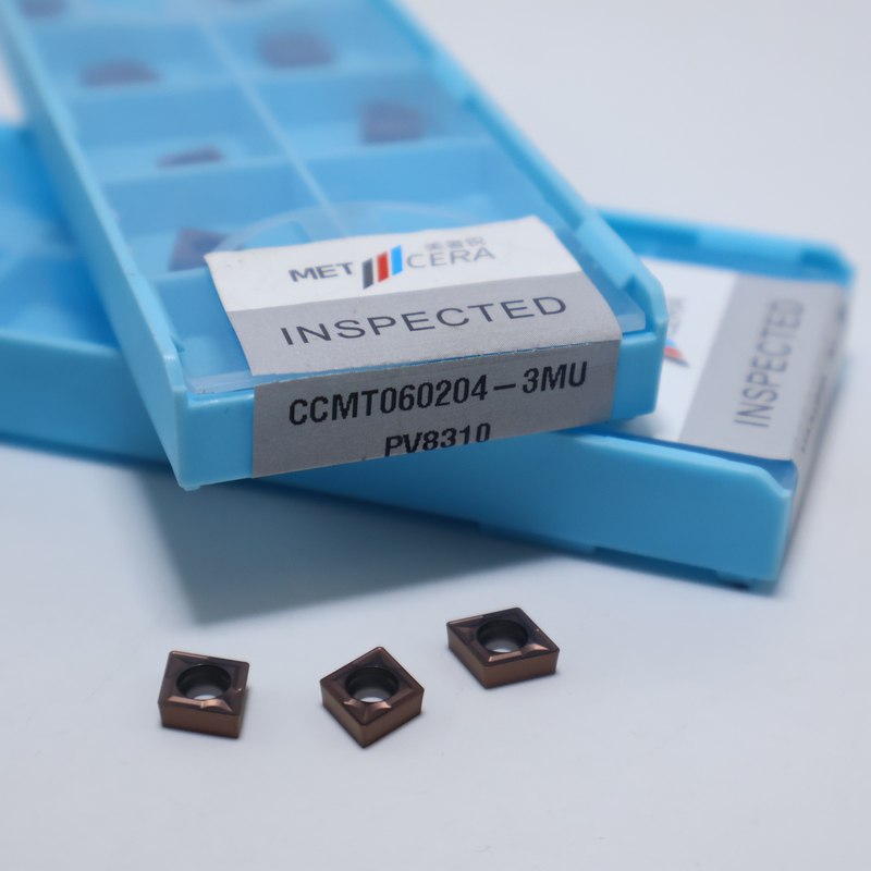 CCMT0602 CCMT09T3 CCMT1204 Ενθέματα τόρνευσης καρβιδίου για χάλυβα, ανοξείδωτο χάλυβα, ένθετο με επίστρωση PVD σε chipbreaker 3MU