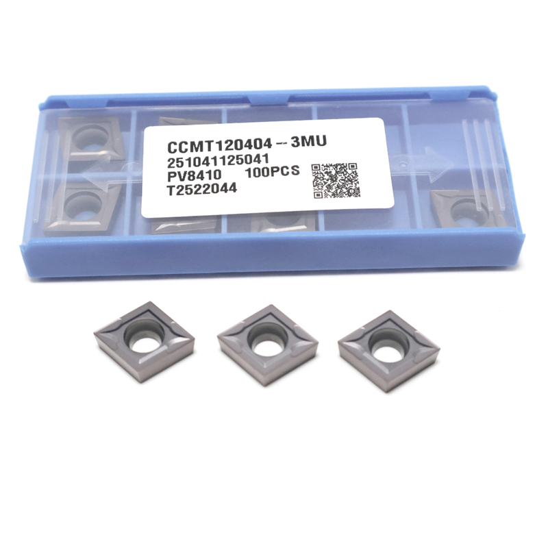 CCMT0602 CCMT09T3 CCMT1204 Ενθέματα τόρνευσης καρβιδίου για χάλυβα, ανοξείδωτο χάλυβα, ένθετο με επίστρωση PVD σε chipbreaker 3MU
