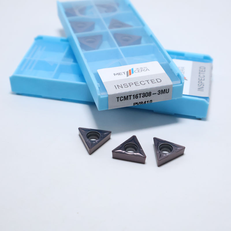 TCMT0902  TCMT1102  TCMT16T3 Τριγωνικά ένθετα καρβιδίου 60° για στροφή χάλυβα από ανοξείδωτο χάλυβα με chipbreaker 3MU